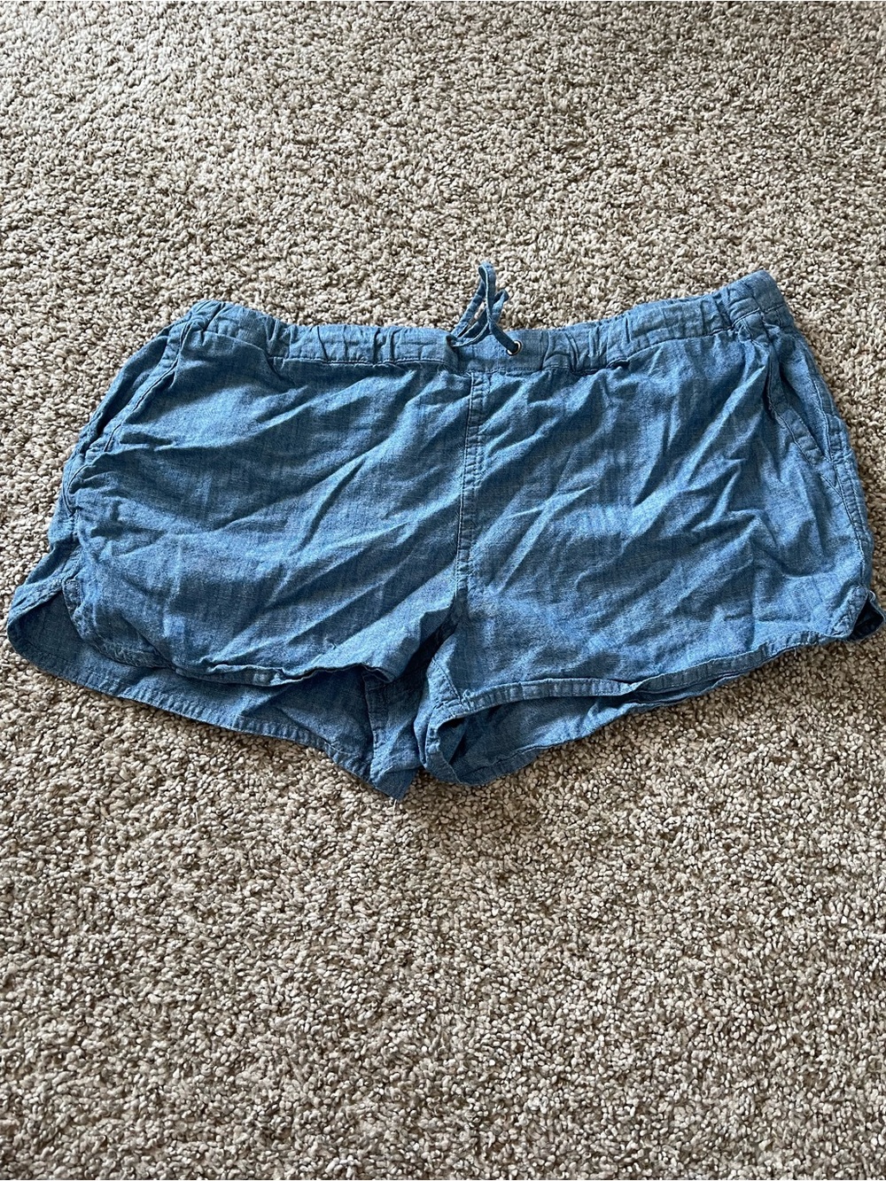 J. Crew Lightweight Blue Chambray Athletic Shorts